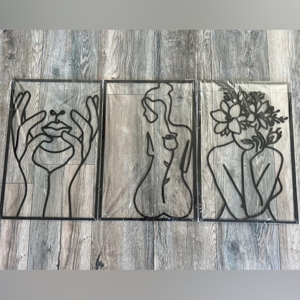 6 piece set  black Metal women body line wall art  firm price